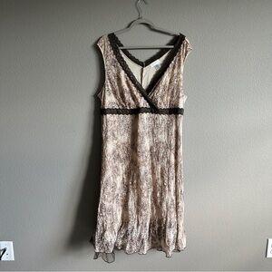 NWT Y2K Maurice’s Brown Lace Paisley Print Dress 2X